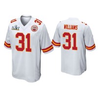 Men Kansas City Chiefs #31 Darrel Williams Super Bowl LV White Game Jersey Men Kansas City Chiefs #31 Darrel Williams Super Bowl LV White Game Jersey