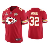 Men Kansas City Chiefs #32 Tyrann Mathieu Super Bowl LV Red Team Logo Jersey