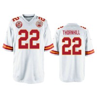 Men Kansas City Chiefs #22 Juan Thornhill White 60th Season Game Jersey Men Kansas City Chiefs #22 Juan Thornhill White 60th Season Game Jersey