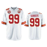 Men Kansas City Chiefs #99 Khalen Saunders White 60th Season Game Jersey Men Kansas City Chiefs #99 Khalen Saunders White 60th Season Game Jersey