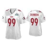Women Kansas City Chiefs #99 Khalen Saunders Super Bowl LIV Champions White Jersey Women Kansas City Chiefs #99 Khalen Saunders Super Bowl LIV Champions White Jersey